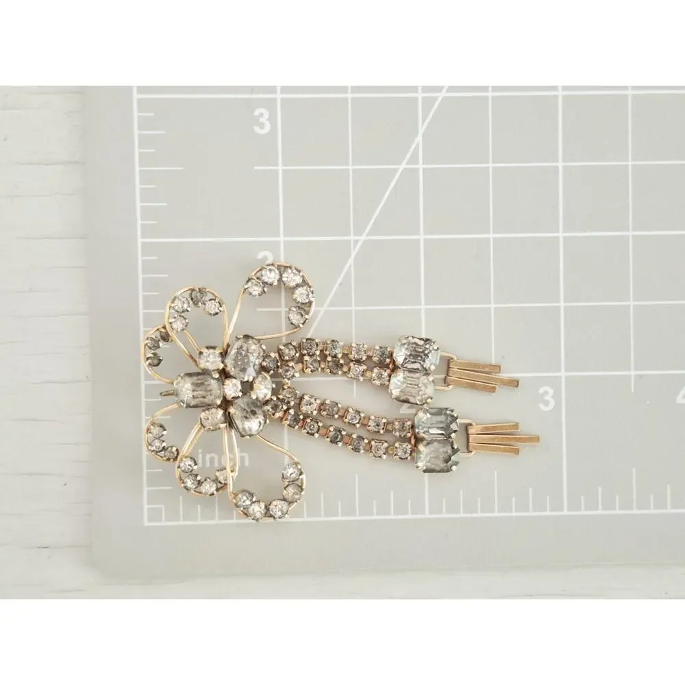 Vintage Marks & Spencer Gold-fill Dangle Rhinestone Brooch